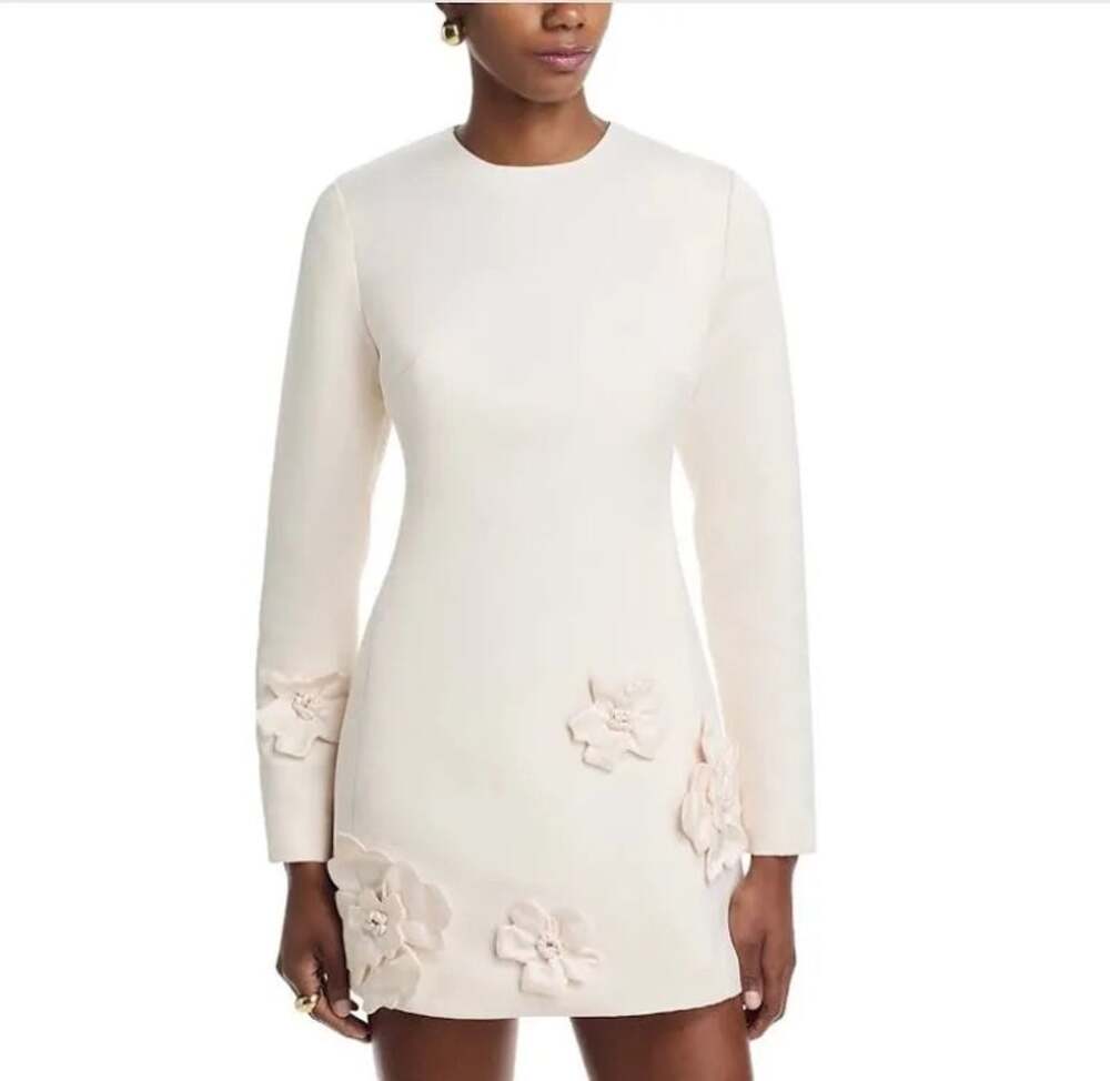 Leo Lin Women's Aliza Long Sleeve Petal Mini Dress Womens 12